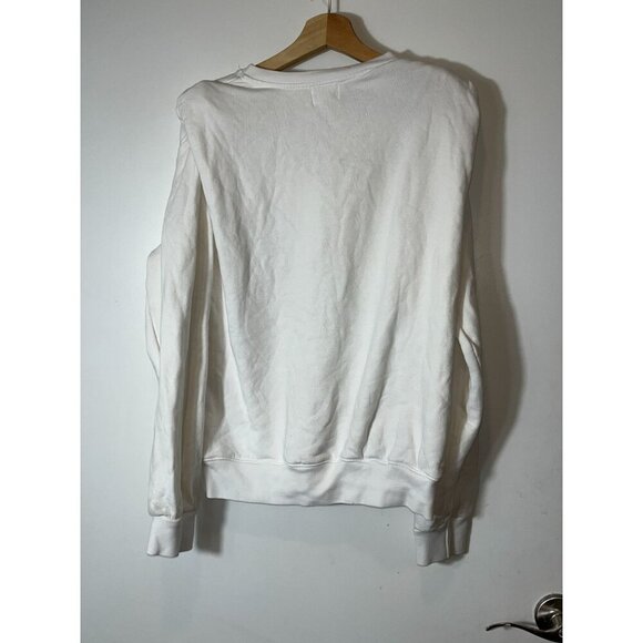 Sundry White Paded Crewneck Sweatshirt Size 2 Womens - Picture 5 of 7